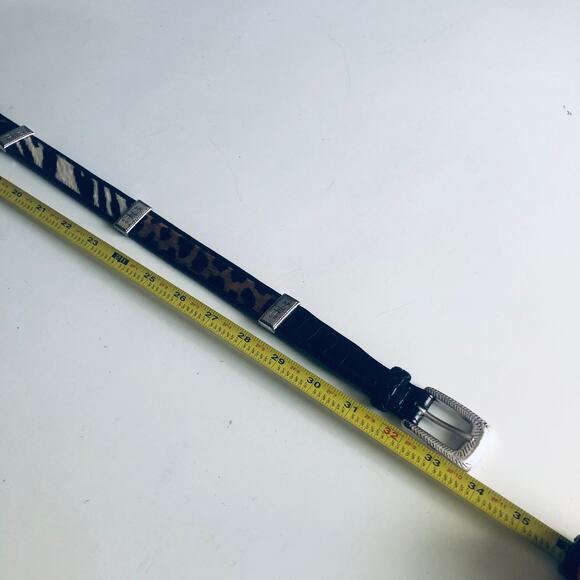 Brighton Women's M 30 Calf Hair Leather Belt Zebra Leopard - Picture 9 of 10